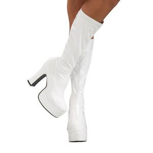 White platform boots